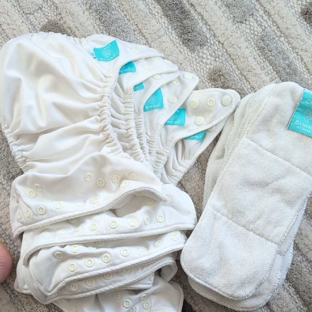 Charlie Banana Reusable White Cloth Diaper Set